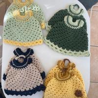 N. 4 coppie di Presine uncinetto fatte a mano