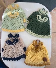 N. 4 coppie di Presine uncinetto fatte a mano