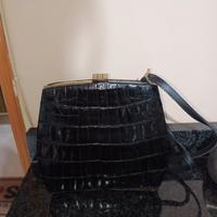 borsa vintage in vera pelle di coccodrillo 
