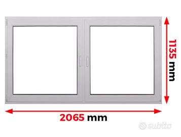 Finestra di plastica PVC Bianca 2065x1355 doppia