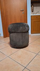 puf vera pelle scamosciata verde