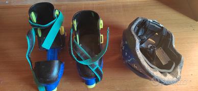 Pattini a rotelle regolabili e casco