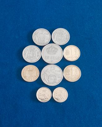 Pesetas Spagnola - 10 monete lucenti
