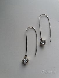 orecchini in argento e  zircone