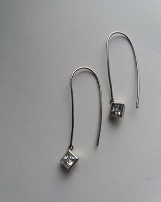 orecchini in argento e  zircone