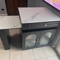 Tavolo ad isola estraibile contenitore led