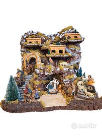 Presepe Artigianale con luci LED e statuine. 
