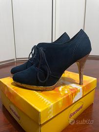 Francesine blu navy con tacco