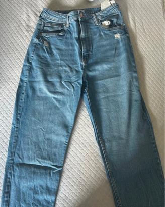 Jeans Mom Slim Bershka azzurri taglia 40