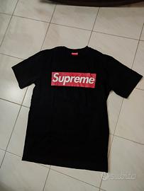T-shirt nera Box Logo Supreme Italia