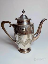 Antica caffettiera vittoriana inglese, XIX secolo