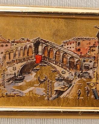 Opera artistica su lastrina cornicie certificato