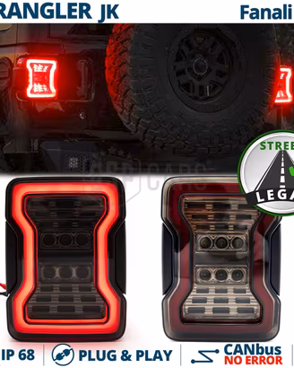 Fanali Posteriori LED per Jeep Wrangler JK Omologa