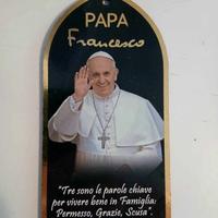 Targa in legno Papa Francesco