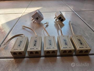 Lotto n. 5 filtri ADSL RJ11 TIM e n. 2 tripolari