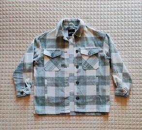 Giacca-camicia oversize a quadri tartan