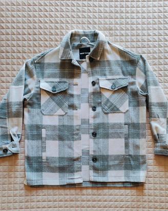 Giacca-camicia oversize a quadri tartan