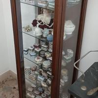 Vetrinetta in legno e vetro con 5 ripiani in vetro