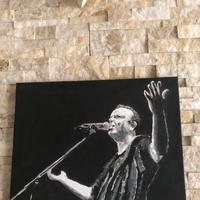 Quadro dipinto a mano '' Gigi D'Alessio '' firmato