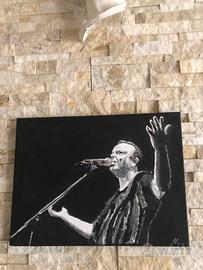 Quadro dipinto a mano '' Gigi D'Alessio '' firmato