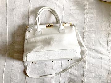 borsa in pelle bianca