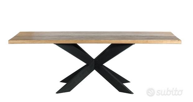 Tavolo in legno frassino base incrocata.Cod 12051X