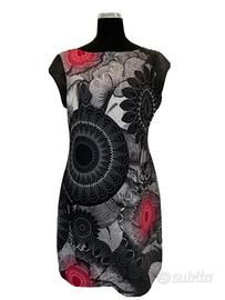 Vestito Desigual tubino grigio e rosso taglia s