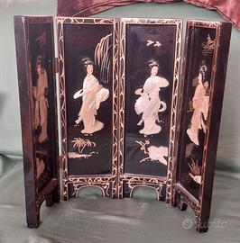Pannello decorato giapponese madreperla pieghevole