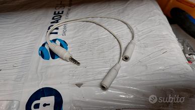Split jack per telefono con microfono e cuffie 