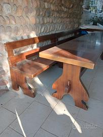 Tavolo e panca da esterno 