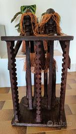 Scultura legno africano  porta Dvd