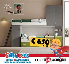 Cameretta a soppalco PROMO - Super 2w0x