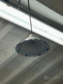 Lampadario piccolo bianco/blu