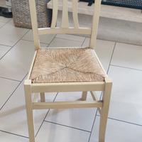 sedia colore avorio seduta paglia 