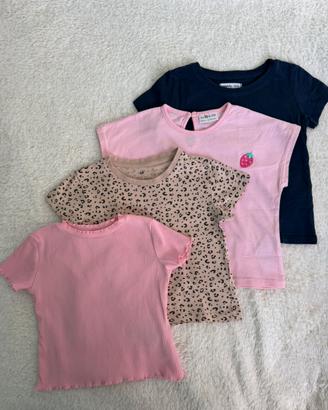 Lotto  4 magliette maniche corte bambina 92 cm