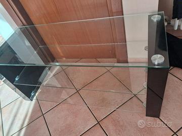 mobile porta tv 3 ripiani cristallo temperato