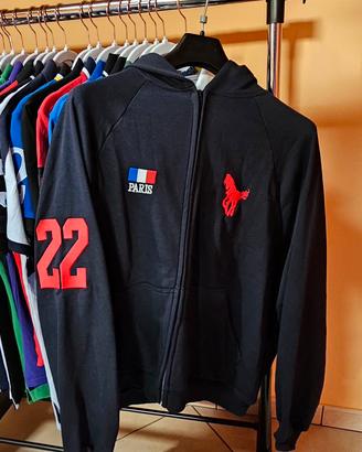 Felpa Balenci polo zip up navy blue.