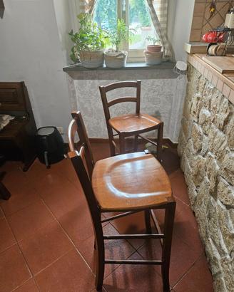 Sedie alte da bar in legno