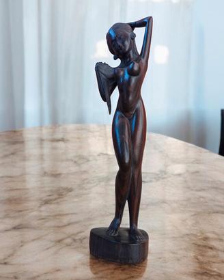 statuina in legno asiatica Originale vintage 
