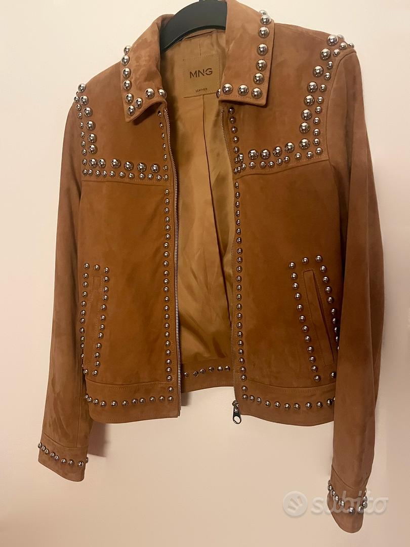 Giacca in vera pelle di capra con borchie Mango Abbigliamento e Accessori In vendita a Roma