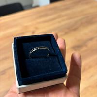 Anello oro bianco e zirconi Bluespirit