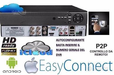 Dvr Ahd Nvr 4 Canali H264 HDMI Total D1 iCloud