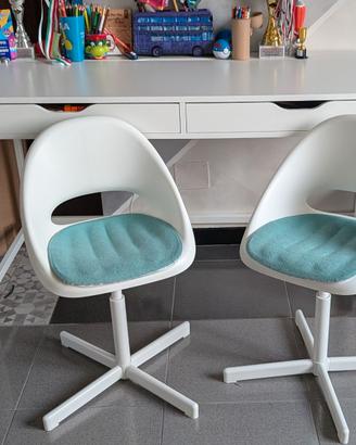 ALEX Scrivania, bianco, 132x58 cm + 2 sedie