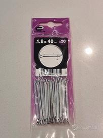 Copiglie mollette acciaio zincato 1,8x40 mm x20 pz