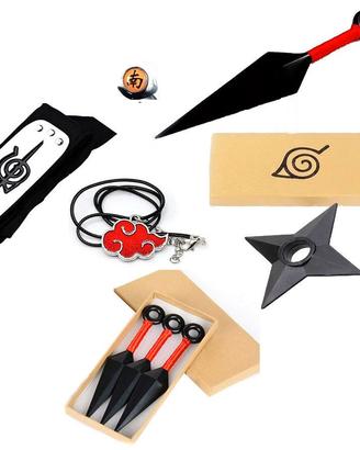 Set 8 pezzi cosplay 4 Kunai Shuriken Anello