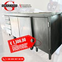 TAVOLO INOX PASTICCERIA inox accessoriato 200x120x