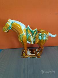 statua cavallo cinese smaltata
