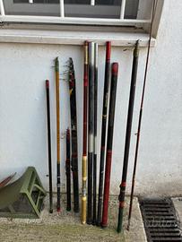Lotto canne da pesca fisse e non