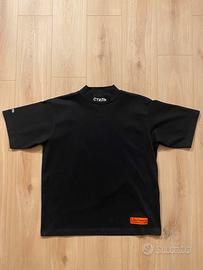 Maglietta T-Shirt Heron Preston Nera Ricamo Collo