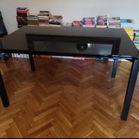 Tavolo in cristallo nero 140x90 allungabile